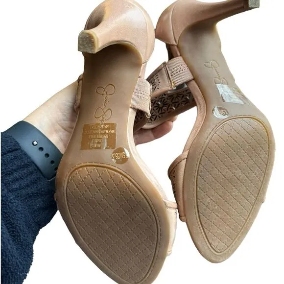 Jessica Simpson Mekos Nude/Blush Ruby Tumbled High Heel Shoes Size 5.5M
