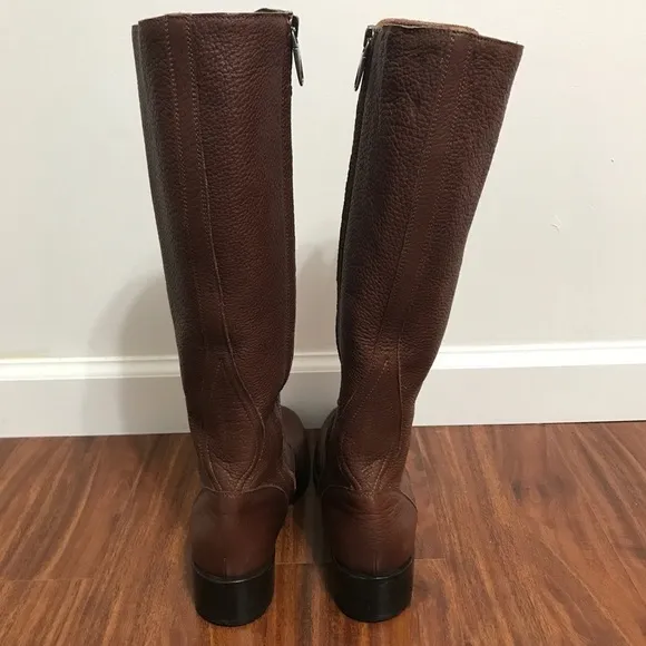 Jil Sander Brown Lace-Up Knee High Boots