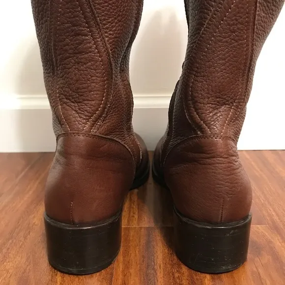 Jil Sander Brown Lace-Up Knee High Boots