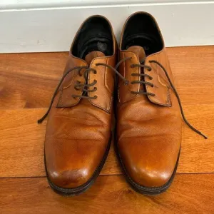 Jil Sander Plain Toe Pebbled Dress Shoes Men's Brown size 8.5