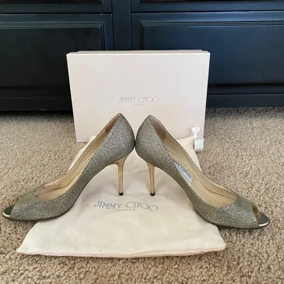 Jimmy Choo 85 mm Evelyn Peep toe pump