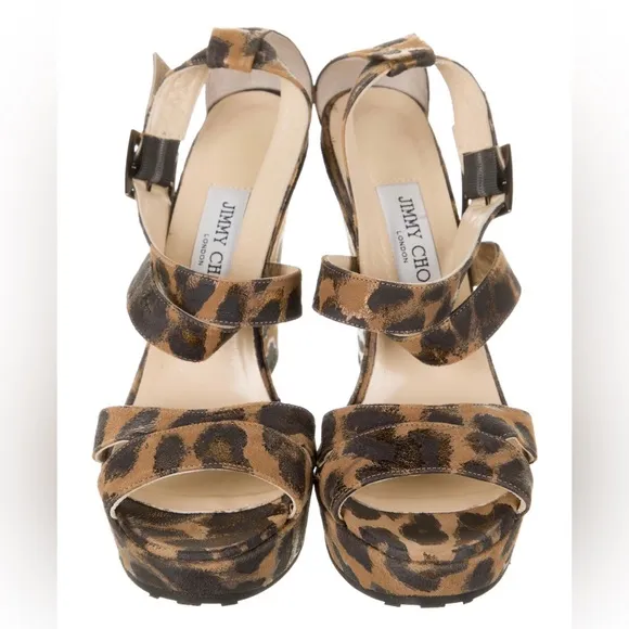 Jimmy Choo Animal Print Platform Sandals