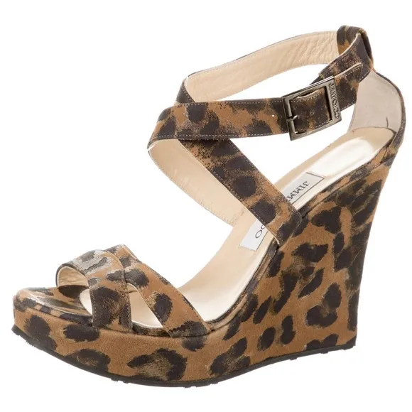 Jimmy Choo Animal Print Platform Sandals