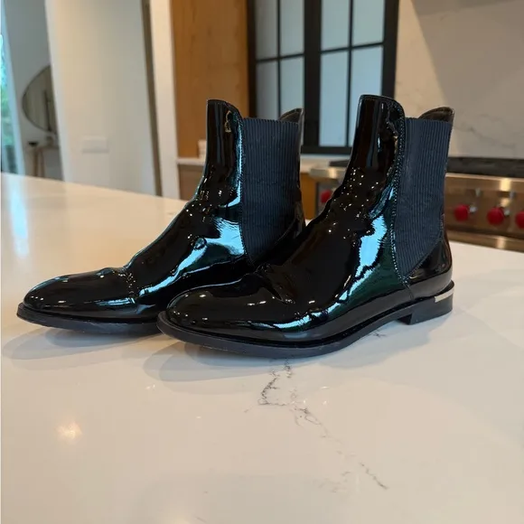 Jimmy Choo Black Ankle Boots Patent Leather