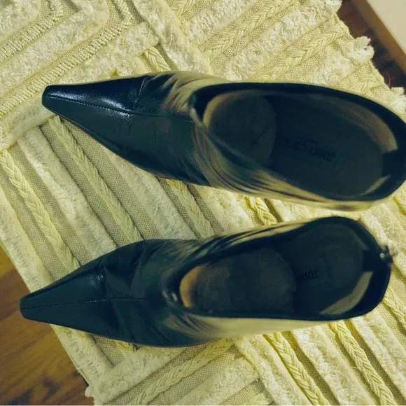 JIMMY CHOO Daisy Black Leather Ankle Boots 8.5