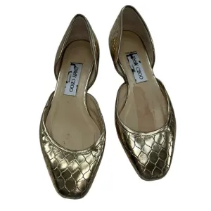jimmy choo london italy quilted metallic gold foil HOLIDAY ballet flats …