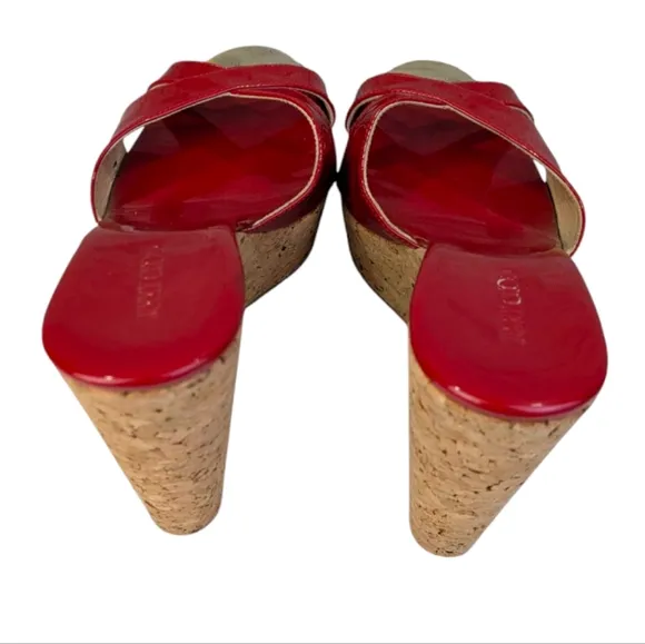 Jimmy Choo Prima Cork Wedge Sandals GUC $450 Size 40 US 10   S3412