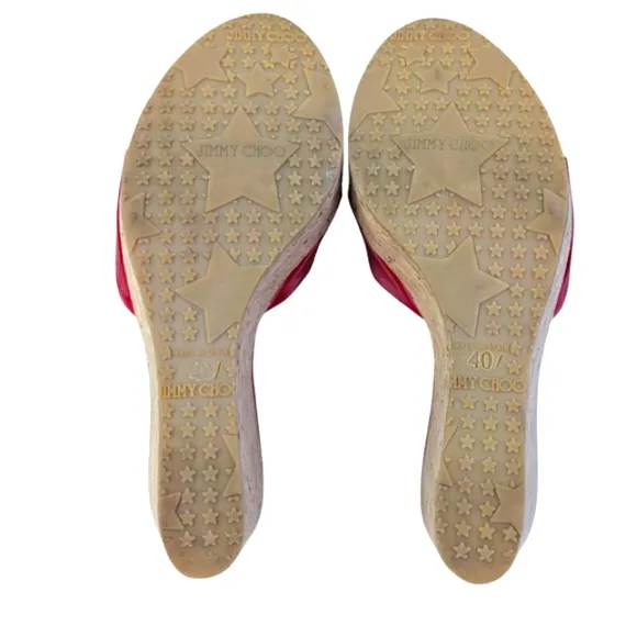 Jimmy Choo Prima Cork Wedge Sandals GUC $450 Size 40 US 10   S3412