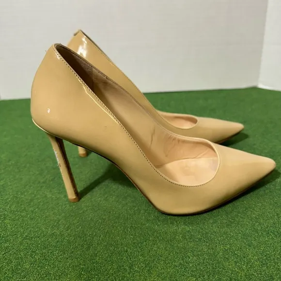 Jimmy Choo Romy Nude Patent Stiletto Pointed Toe Pump Heel Women Shoes 36 (US 6)