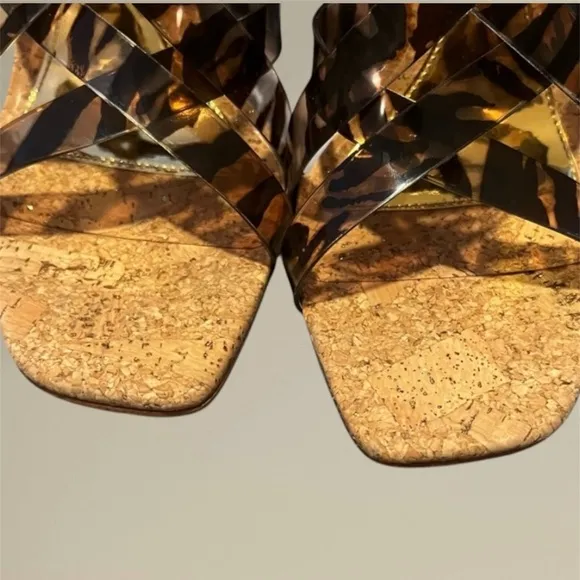 JLO Jennifer Lopez Fren Heeled Sandals Size 8.5 Wild Zebra