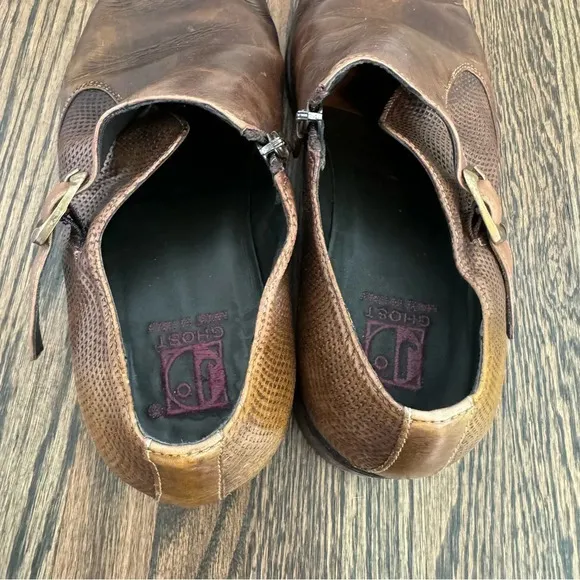 Jo Ghost 523 M Italian brown leather dress shoes with zipper closure size 43