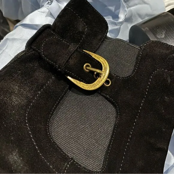 Joan and David black suede boots Size 10