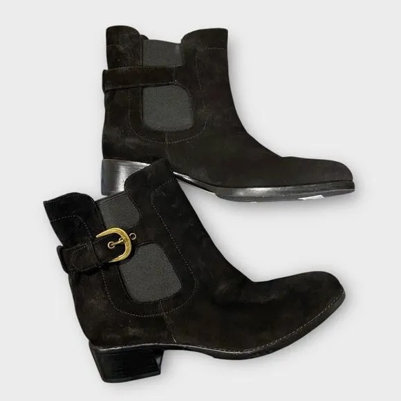 Joan and David black suede boots Size 10