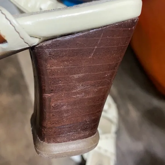 John Fluevog Hey Minstrel Leather Block Strap Heel Sandals
