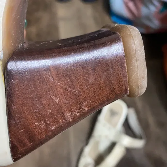 John Fluevog Hey Minstrel Leather Block Strap Heel Sandals