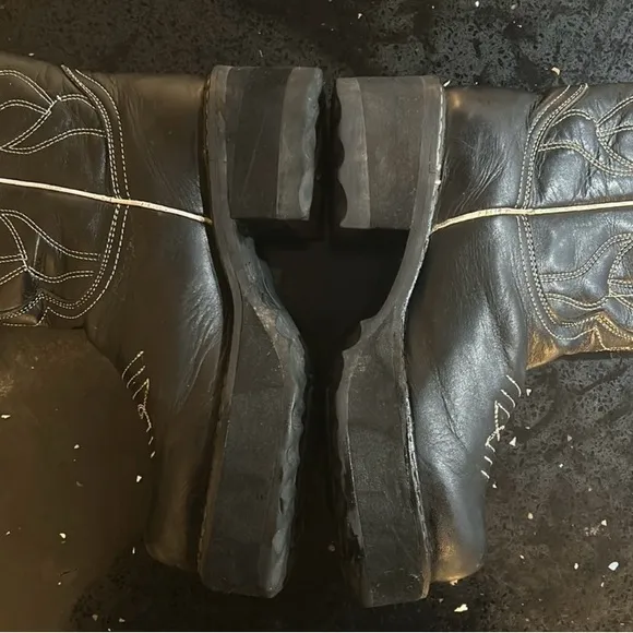 John Fluevog Platform Ankle Cowboy Boots