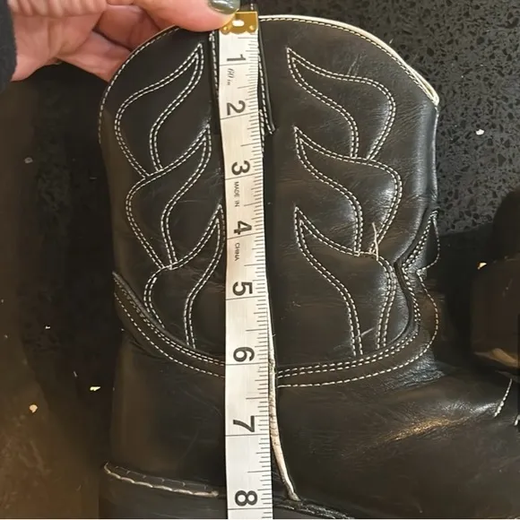 John Fluevog Platform Ankle Cowboy Boots