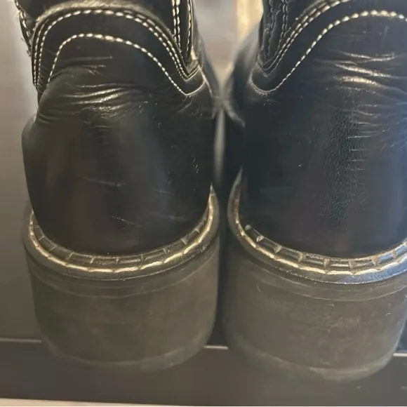John Fluevog Platform Ankle Cowboy Boots