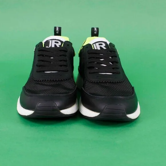 John Richmond Sz 39 Black Lime White Lace Up Womens Athletic Shoes