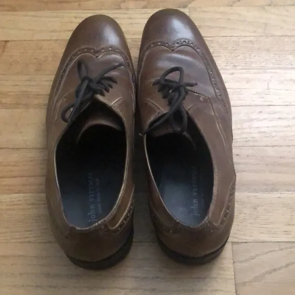 John Varvatos Brown Leather Dress Shoes Men’s 10.5 Made in Italy 🇮🇹 Vintage