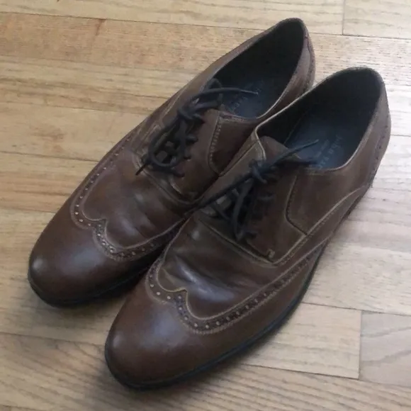 John Varvatos Brown Leather Dress Shoes Men’s 10.5 Made in Italy 🇮🇹 Vintage