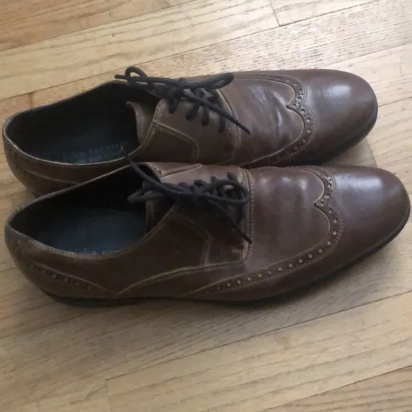John Varvatos Brown Leather Dress Shoes Men’s 10.5 Made in Italy 🇮🇹 Vintage