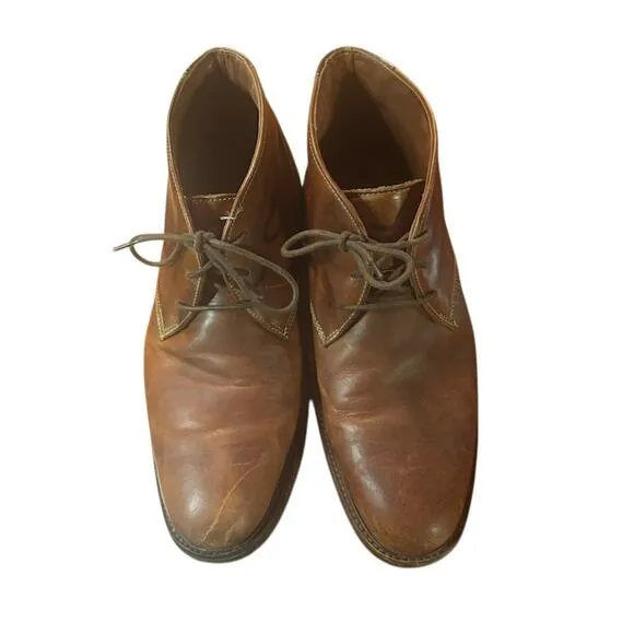 Johnson &amp; Murphy brown leather dress shoes Copeland chukka boots mens sz 11