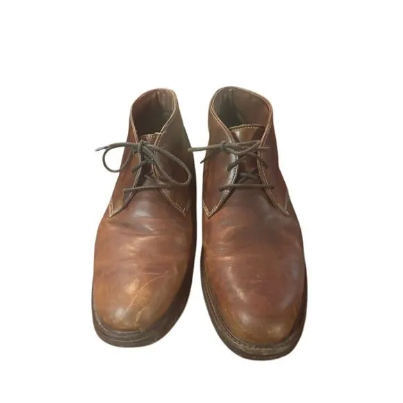 Johnson &amp; Murphy brown leather dress shoes Copeland chukka boots mens sz 11