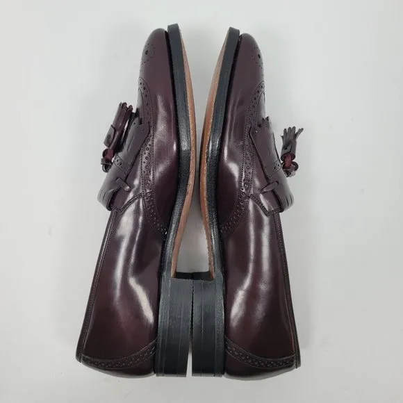 Johnson &amp; Murphy Optima Men's Burgundy Leather Loafers Slip On Shoes US Size 10