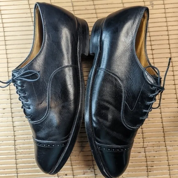 Johnston &amp; Murphy Aristocraft Black leather captoe Oxford Dress shoes men's sz 8
