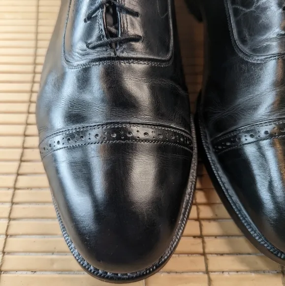 Johnston &amp; Murphy Aristocraft Black leather captoe Oxford Dress shoes men's sz 8