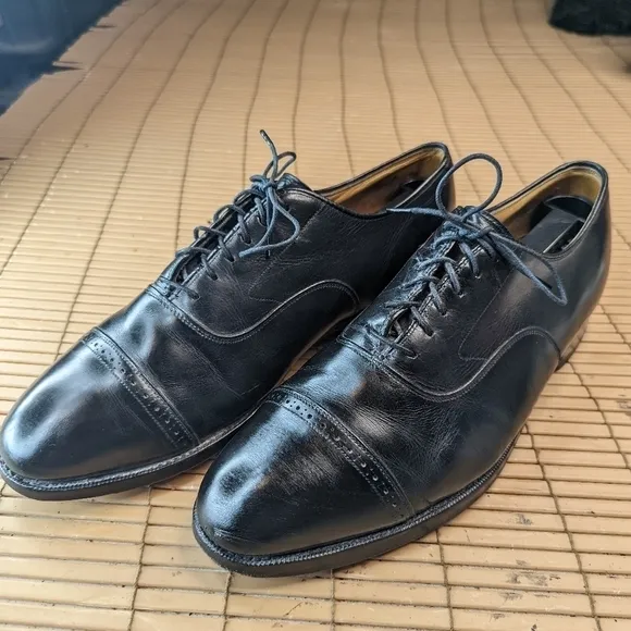 Johnston &amp; Murphy Aristocraft Black leather captoe Oxford Dress shoes men's sz 8