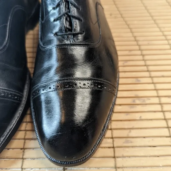 Johnston &amp; Murphy Aristocraft Black leather captoe Oxford Dress shoes men's sz 8