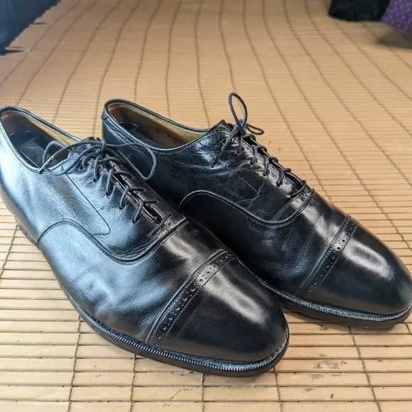 Johnston &amp; Murphy Aristocraft Black leather captoe Oxford Dress shoes men's sz 8