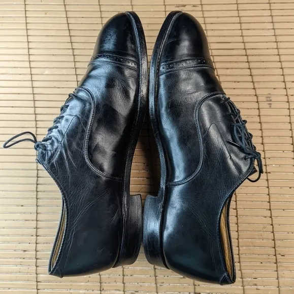 Johnston &amp; Murphy Aristocraft Black leather captoe Oxford Dress shoes men's sz 8
