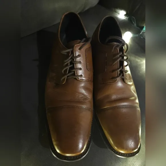 JOHNSTON &amp; MURPHY Cap Toe Brown Leather Dress Shoes sz7