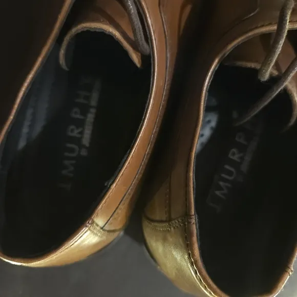JOHNSTON &amp; MURPHY Cap Toe Brown Leather Dress Shoes sz7