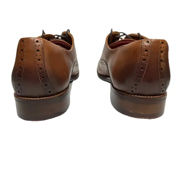 Johnston &amp; Murphy Conard Tan Cap Toe Leather Dress Shoes Mens Size 13 New In Box