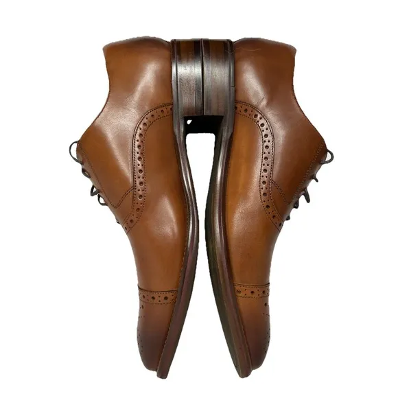 Johnston &amp; Murphy Conard Tan Cap Toe Leather Dress Shoes Mens Size 13 New In Box