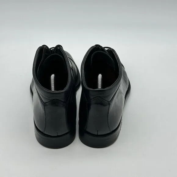 Johnston &amp; Murphy Domani Mens Size 10 M Black Leather Cap Toe Chukka Boot Italy