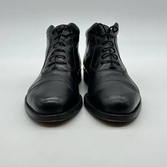 Johnston &amp; Murphy Domani Mens Size 10 M Black Leather Cap Toe Chukka Boot Italy