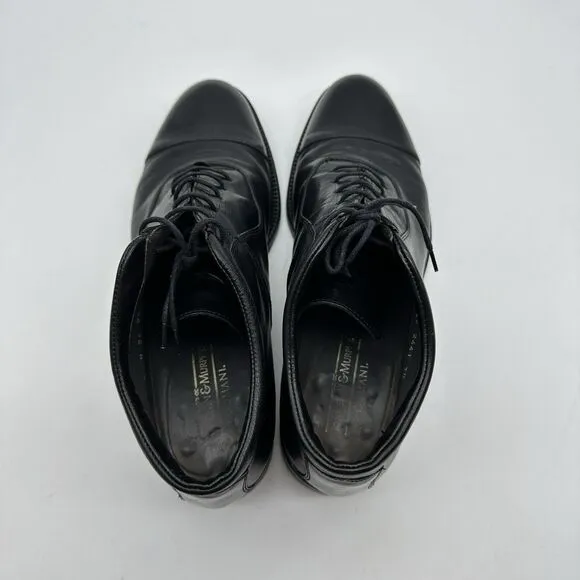 Johnston &amp; Murphy Domani Mens Size 10 M Black Leather Cap Toe Chukka Boot Italy