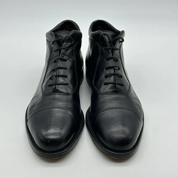 Johnston &amp; Murphy Domani Mens Size 10 M Black Leather Cap Toe Chukka Boot Italy
