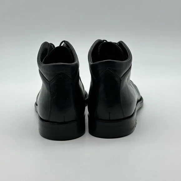 Johnston &amp; Murphy Domani Mens Size 10 M Black Leather Cap Toe Chukka Boot Italy