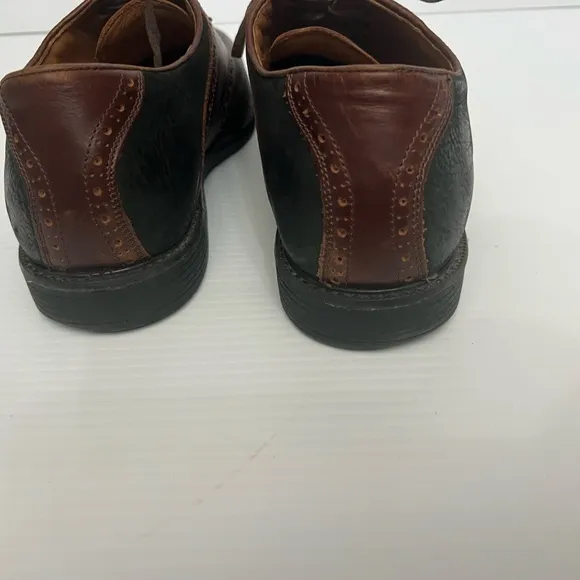 Johnston &amp; Murphy Dress Shoes Men Size 12 M Cardell Saddle 2 Tone Lace Up Oxford