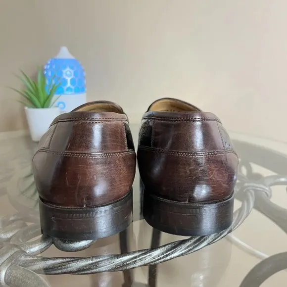 Johnston &amp; Murphy Loafers 15 1950 Reptile Embossed Leather Size 11 M Tassel EUC!