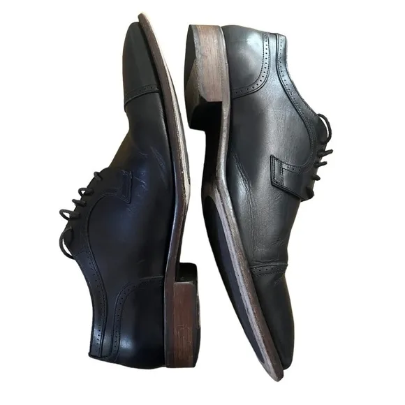 Johnston &amp; Murphy Meade Cap Toe Black Dress Shoes size 12
