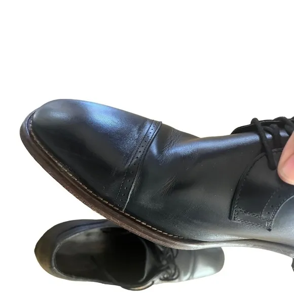 Johnston &amp; Murphy Meade Cap Toe Black Dress Shoes size 12