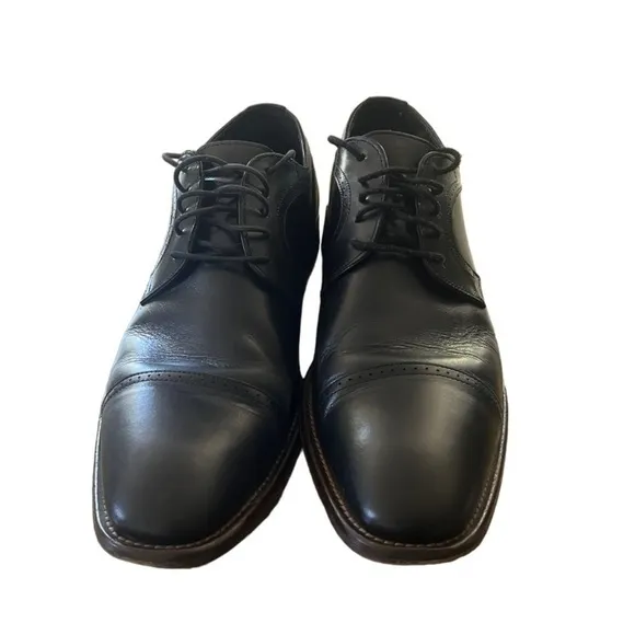 Johnston &amp; Murphy Meade Cap Toe Black Dress Shoes size 12