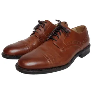 Johnston &amp; Murphy Men's Brown Leather Lace Up Cap Toe Oxford Dress Shoes